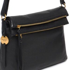 Margot New York 100% Premium Leather Large Crossbody flat comfortable strap